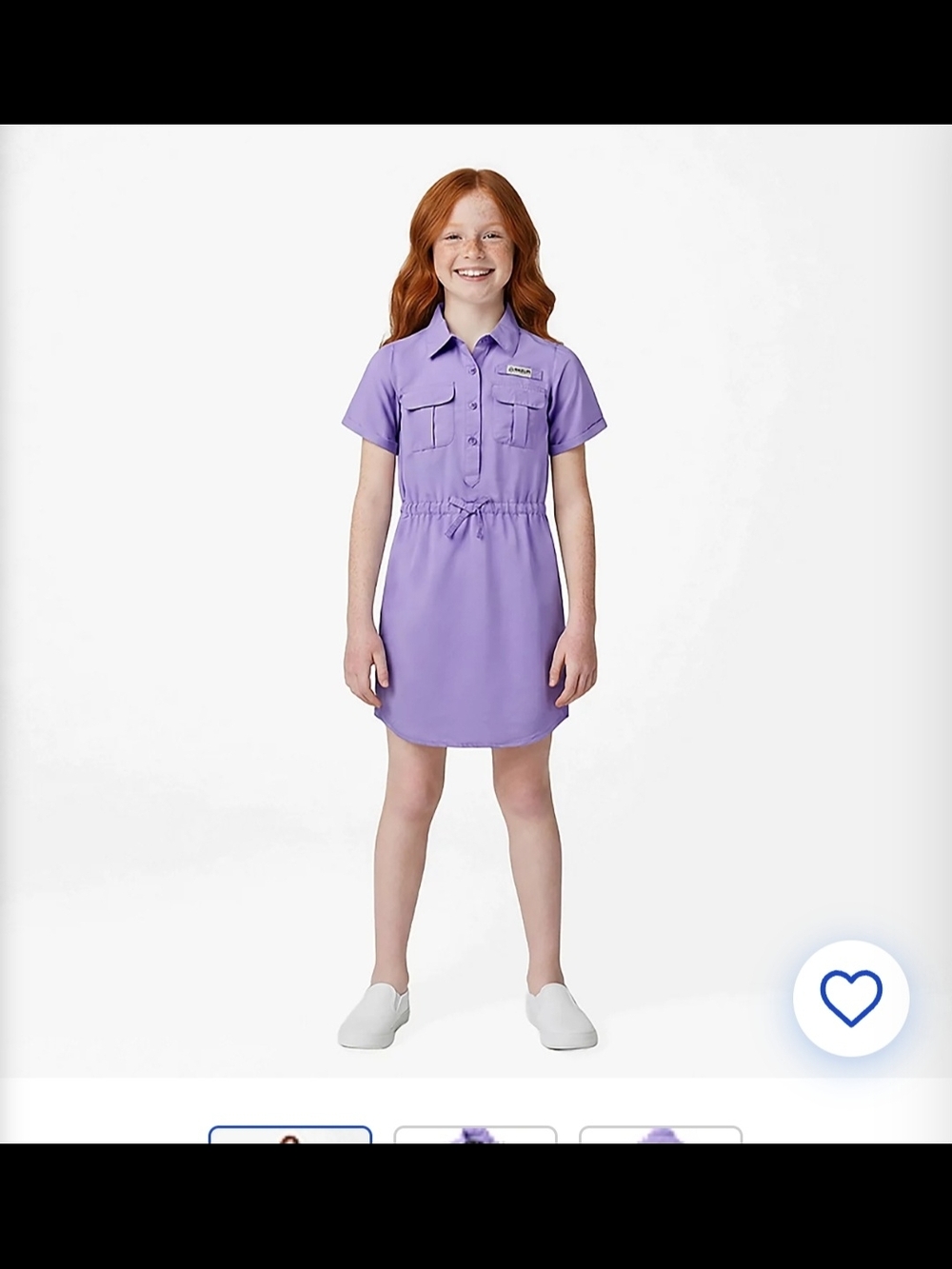 Magellan Outdoors Girls' Lavender Short Sleeve Shirt Dress